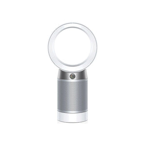 Refurbished Dyson Pure Cool DP04 Purifying Desk Fan in white/silver with HEPA filtration.