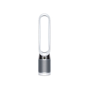 Dyson Pure Cool TP04 purifying fan in white/silver, 2-in-1 air purifier, advanced HEPA filtration.