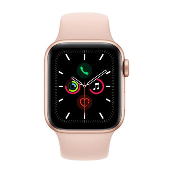 Refurbished Apple Watch SE 2020 40mm Gold Aluminium Case with Pink Sport Band.