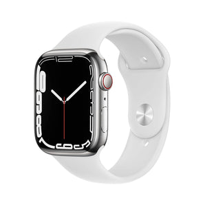 Refurbished Apple Watch Series 7 - 45mm Silver Stainless Steel Case with White Sport Band