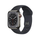 Refurbished Apple Watch Series 8 - 41mm Graphite Stainless Steel Case with Black Sport Band