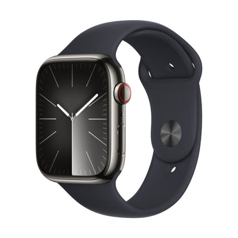 Refurbished Apple Watch Series 9 - 41mm Graphite Stainless Steel Case with Black Sport Band