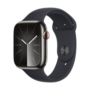 Refurbished Apple Watch Series 9 - 45mm Graphite Stainless Steel Case with Black Sport Band