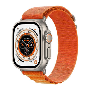 Refurbished Apple Watch Ultra - 49mm Natural Titanium Case with Orange Alpine Loop Band