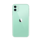 Refurbished green iPhone 11 with dual-camera system.