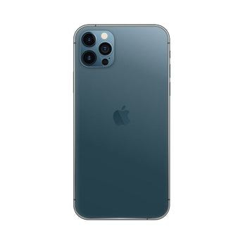 Refurbished iPhone 12 Pro Max Pacific Blue with advanced camera and Super Retina XDR display.