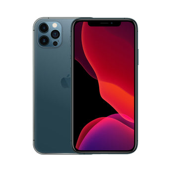 Refurbished iPhone 12 Pro Pacific Blue with Super Retina XDR display and A14 Bionic Chip.