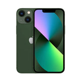 Refurbished iPhone 13 Mini Green with Super Retina XDR display and Loop's 75-point quality check assurance.