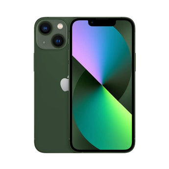 Refurbished iPhone 13 Mini Green with Super Retina XDR display and Loop's 75-point quality check assurance.