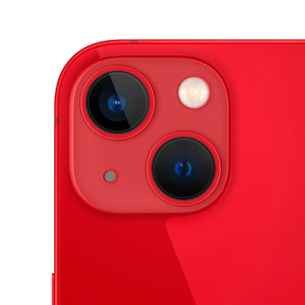 Refurbished iPhone 13 mini PRODUCT(RED) with 12MP camera system.