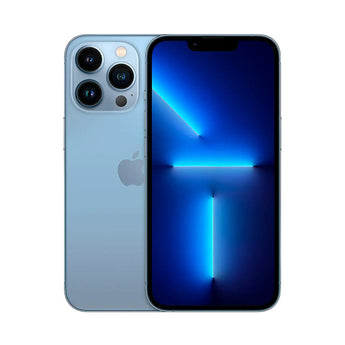 Refurbished iPhone 13 Pro in Sierra Blue with HDR camera.