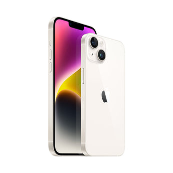 Refurbished iPhone 14 Plus Starlight with large 6.7" display and HDR camera system.