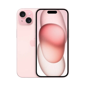 Refurbished iPhone 15 Pink with 48MP dual-camera system and quality assurance.