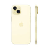 Refurbished iPhone 15 Plus Yellow with 6.7" display and 48MP dual-camera.