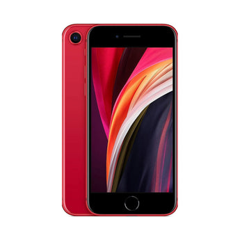 Refurbished iPhone SE (2020) PRODUCT(RED) with 75-point quality check.