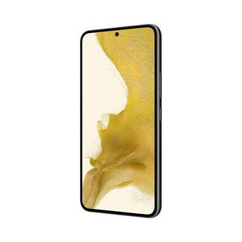 Refurbished Samsung Galaxy S22+ in Phantom Black with 75-point quality check assurance.