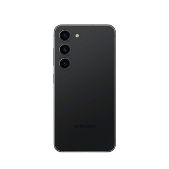 Refurbished Samsung Galaxy S23 in Phantom Black, featuring a sleek design and vibrant display.