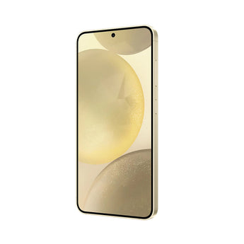 Refurbished Samsung Galaxy S24+ in Amber Yellow with modern design and fast-charging capabilities.